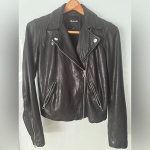 Madewell black leather motorcycle jacket medium